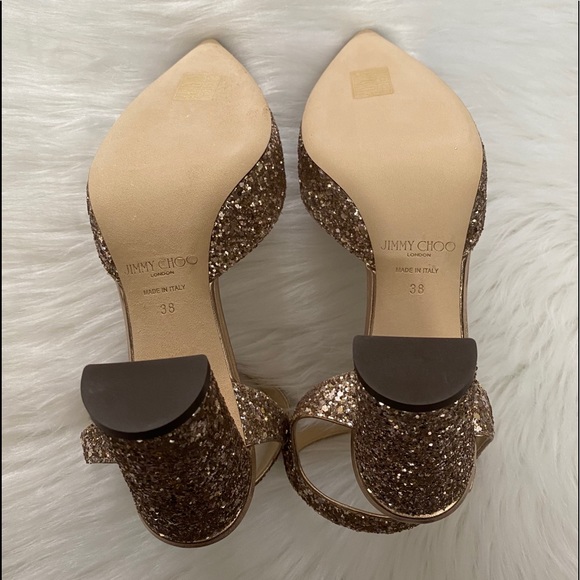 🔥HOST PIC🥳😍JIMMY CHOO Kambree Glitter Pumps 38 - Picture 4 of 4